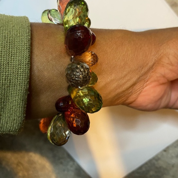 Beautiful Green Lime Brown Bracelet Elastic - Picture 2 of 6